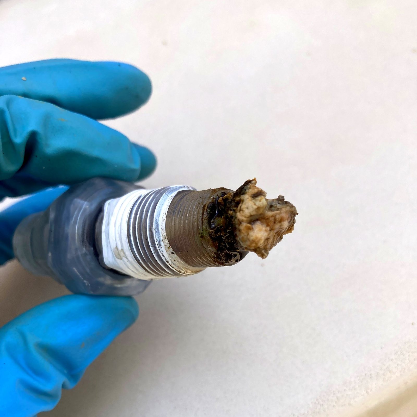 Clogged chemical injection fitting